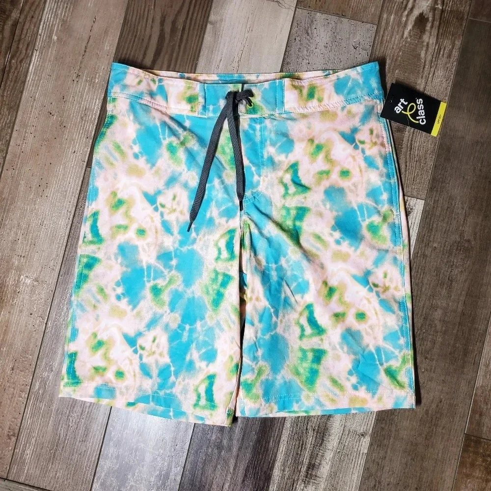 NWT art class Boys Size 18 Tie Dye Swim Trunks Board Shorts